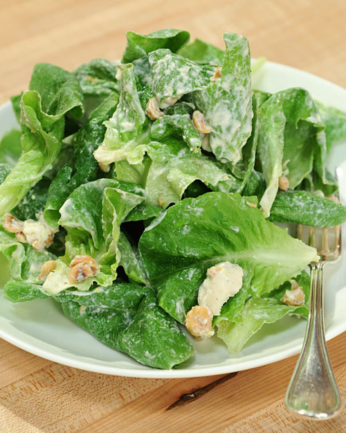 Butter Lettuce, Hazelnut, and Salad with Lemon Creme Fraiche