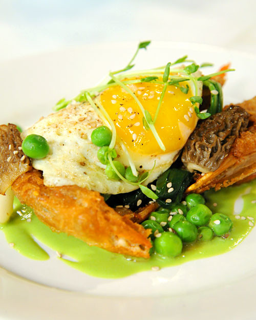 Crispy Soft-Shell Crabs with Pistou and Soft Fried Eggs Recipe & Video
