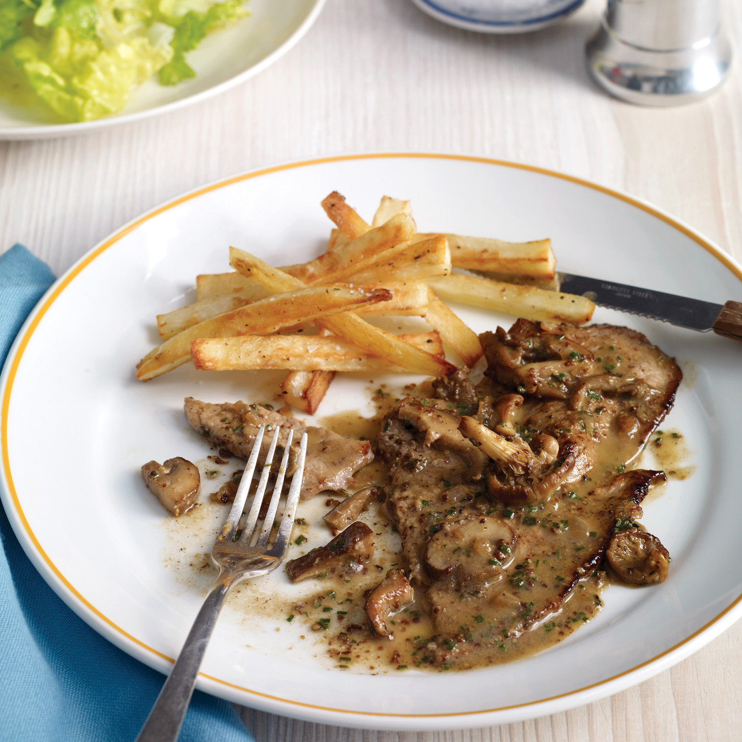 Veal Paillards with Mushroom, Mustard, and Sherry Sauce