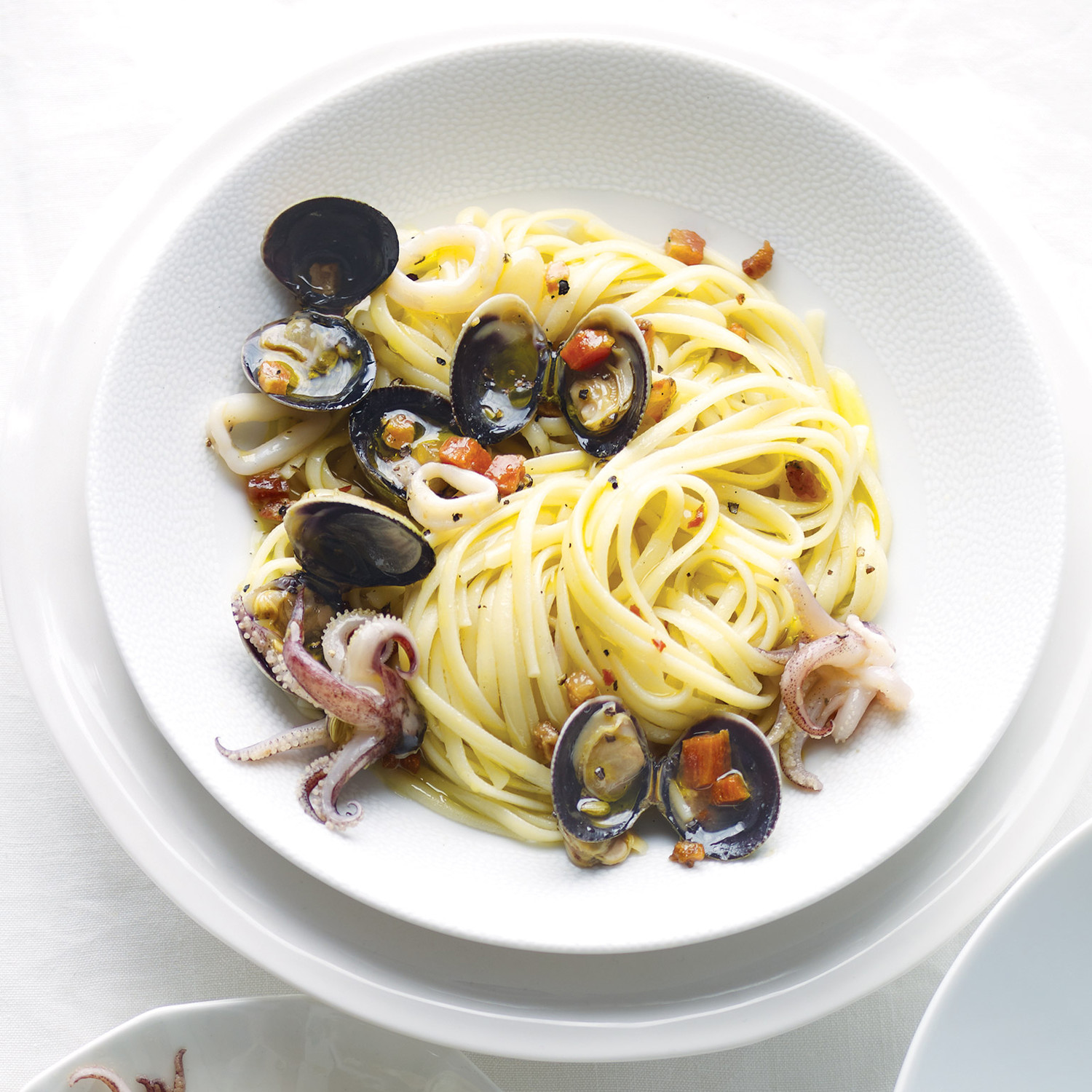 Linguine with Cockles and Squid