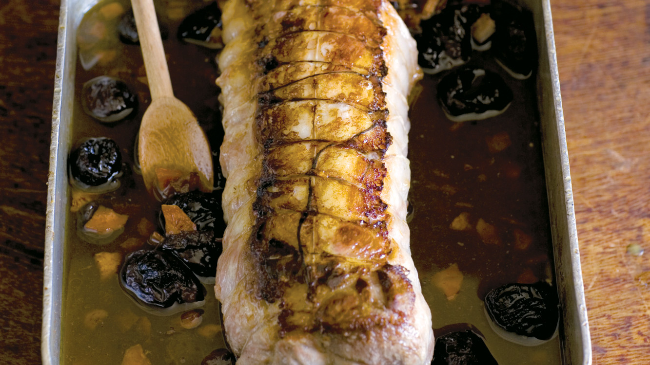 Roast Pork with Brown Ale and Prunes Recipe & Video Martha Stewart