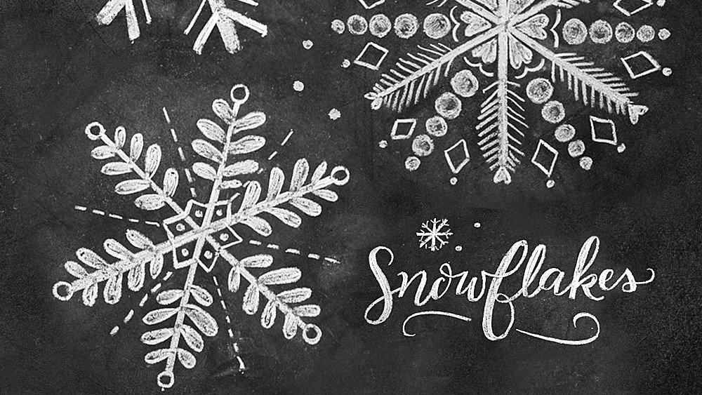 How to Draw 3 Snowflakes for a Hand Lettered Chalk Art Sign Martha