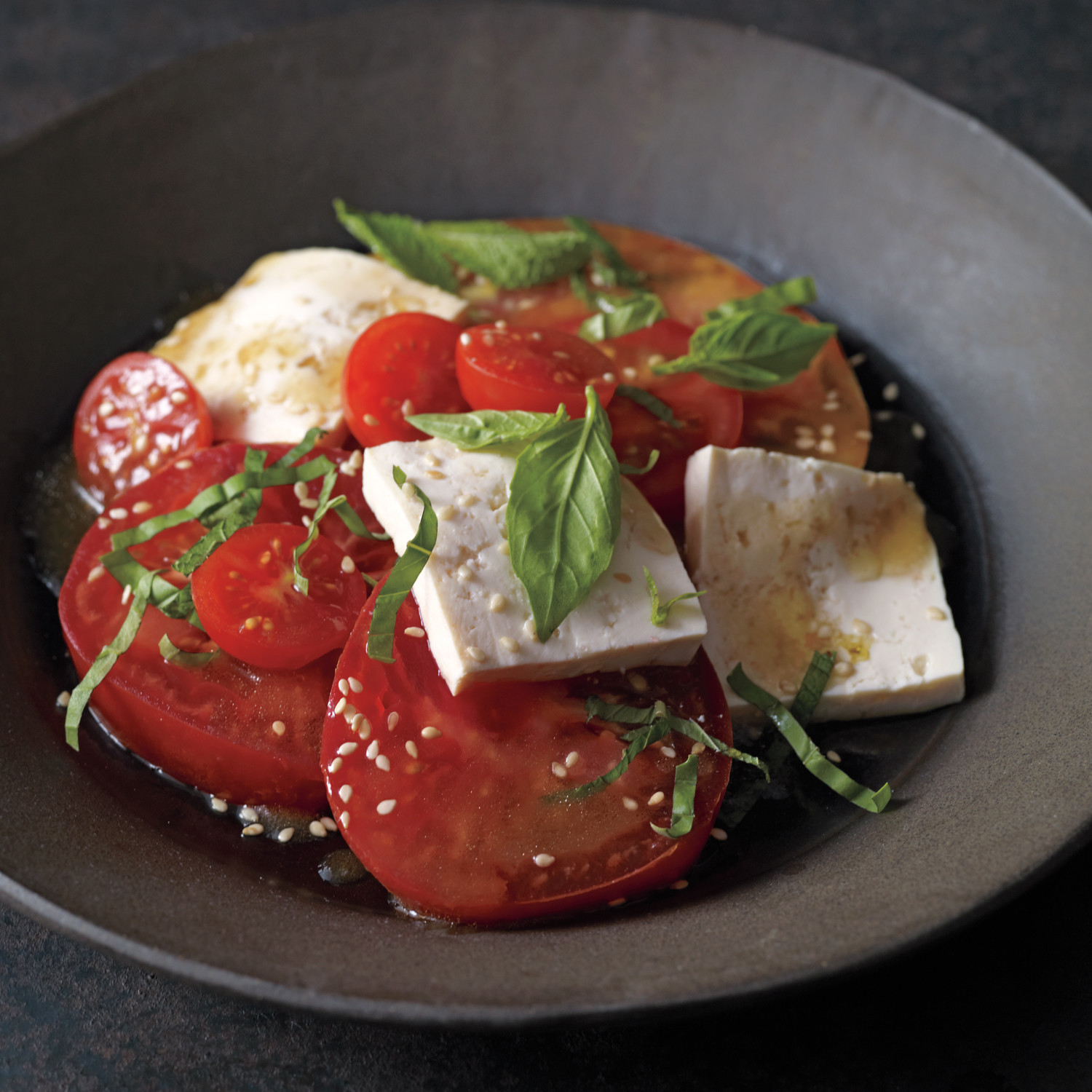 Tofu with Tomatoes, Basil, and Mint