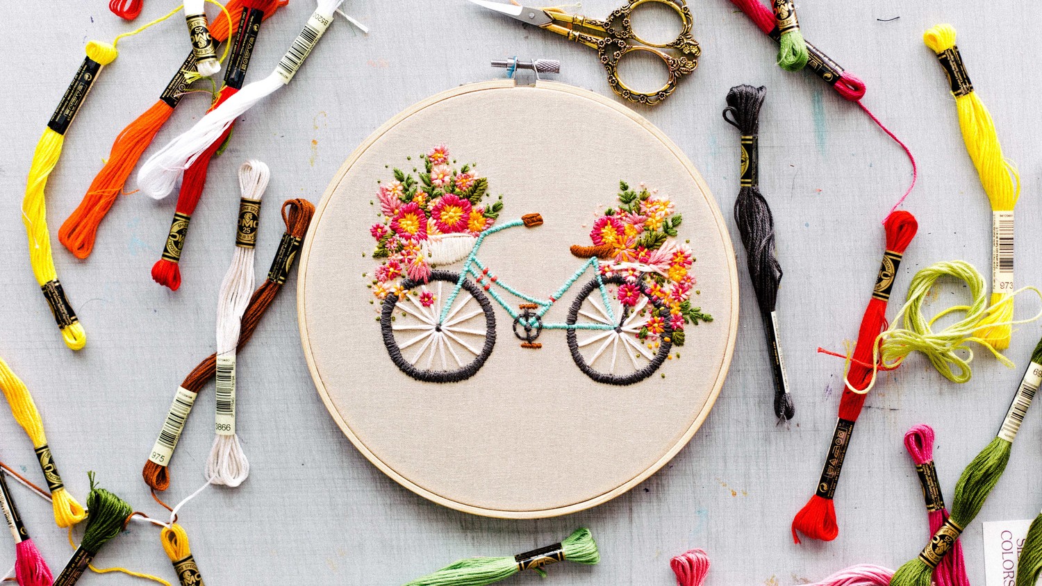 shower basket baby with Martha Flowers Basket of Embroidered Stewart Bicycle shower basket baby with Martha Flowers Basket of Embroidered Stewart Bicycle