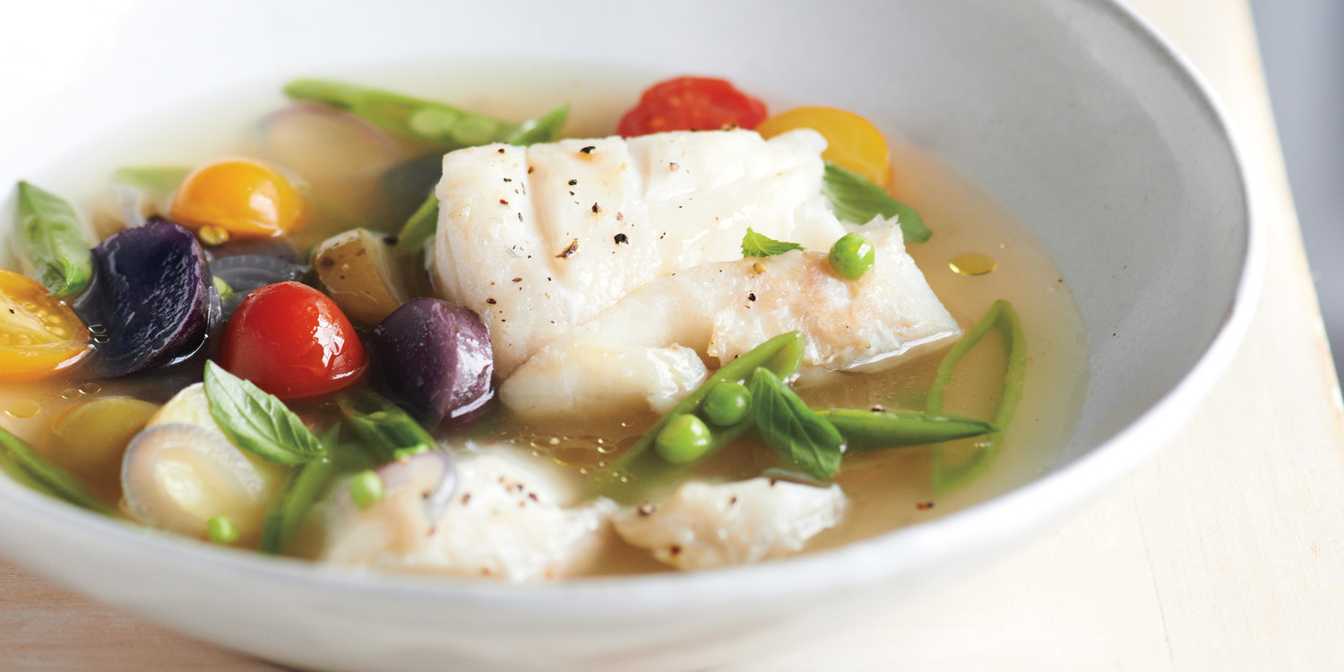 Poached Cod in Tomato Broth Recipe Martha Stewart