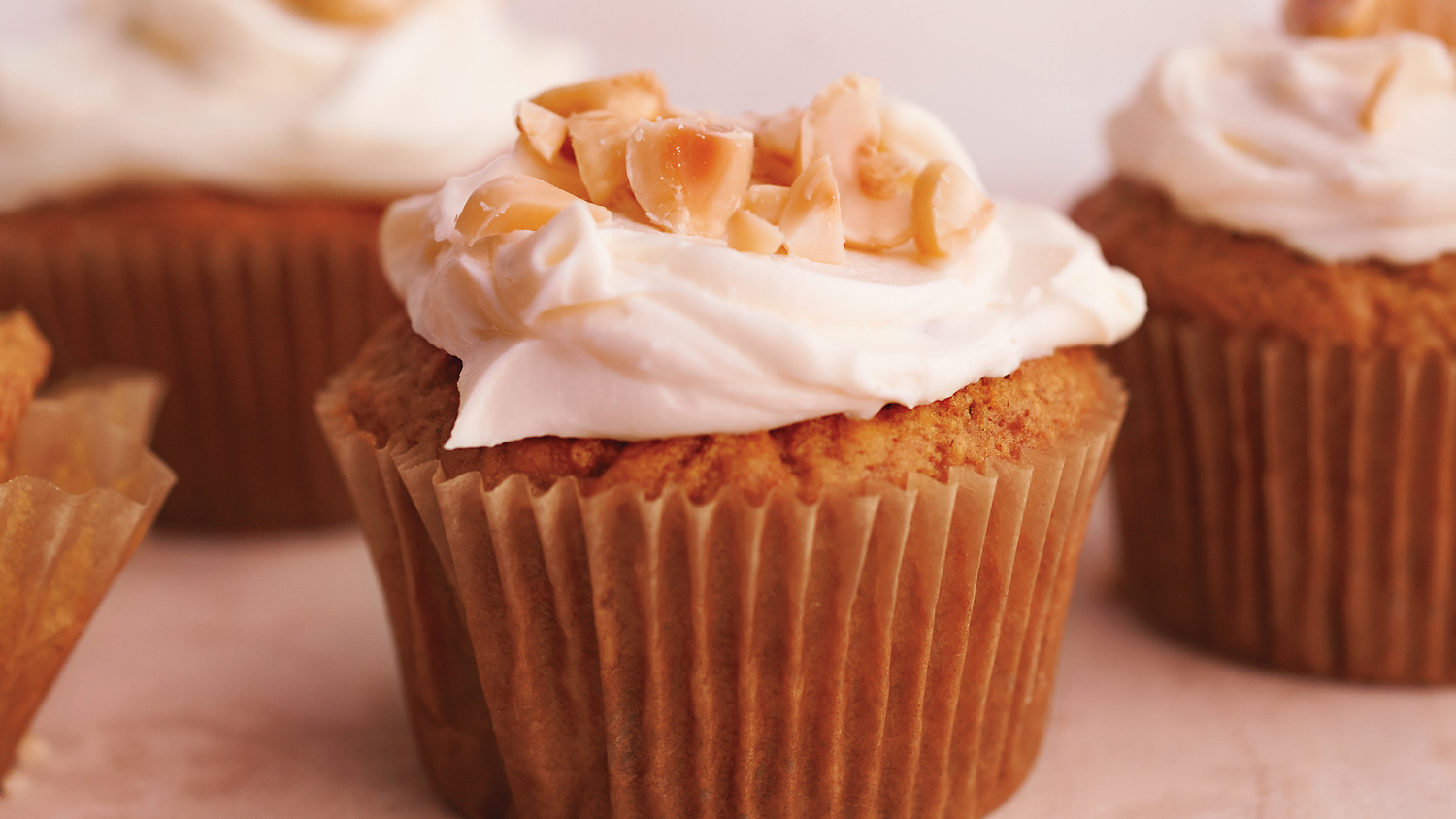 Hazelnut CarrotOat Cupcakes with CreamCheese Frosting