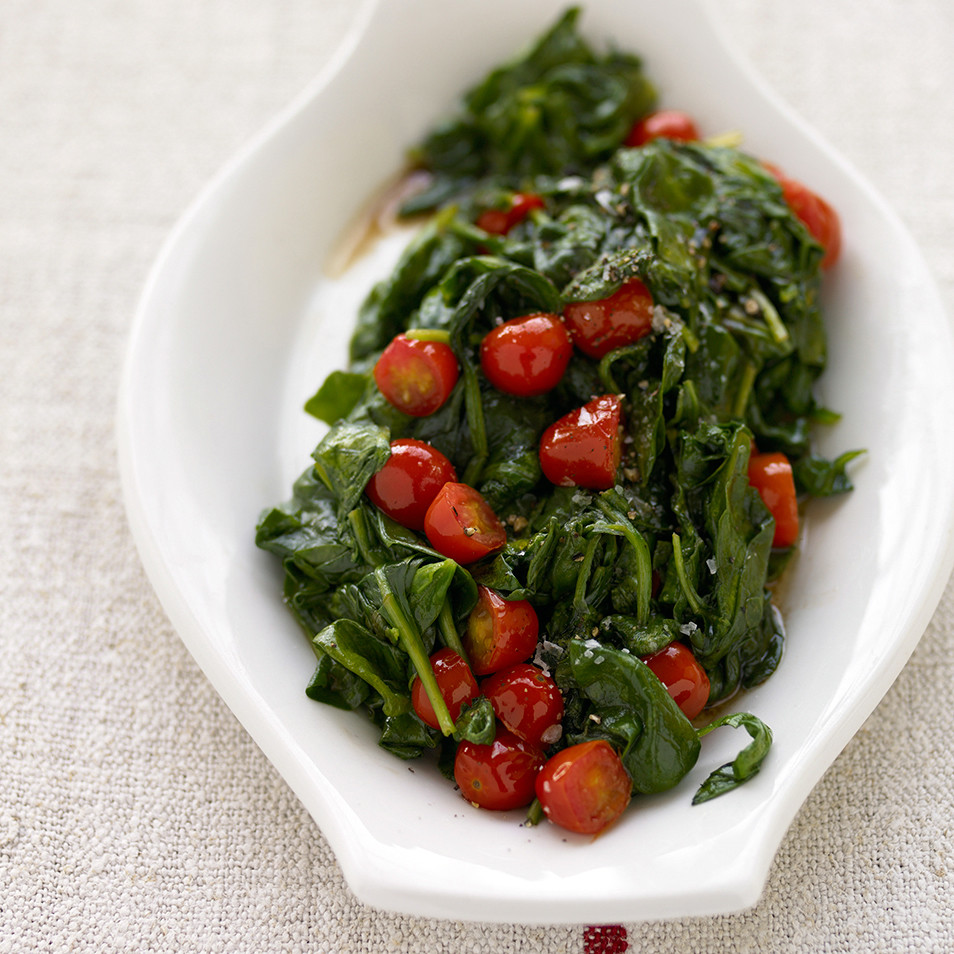 Wilted Spinach and Cherry Tomatoes