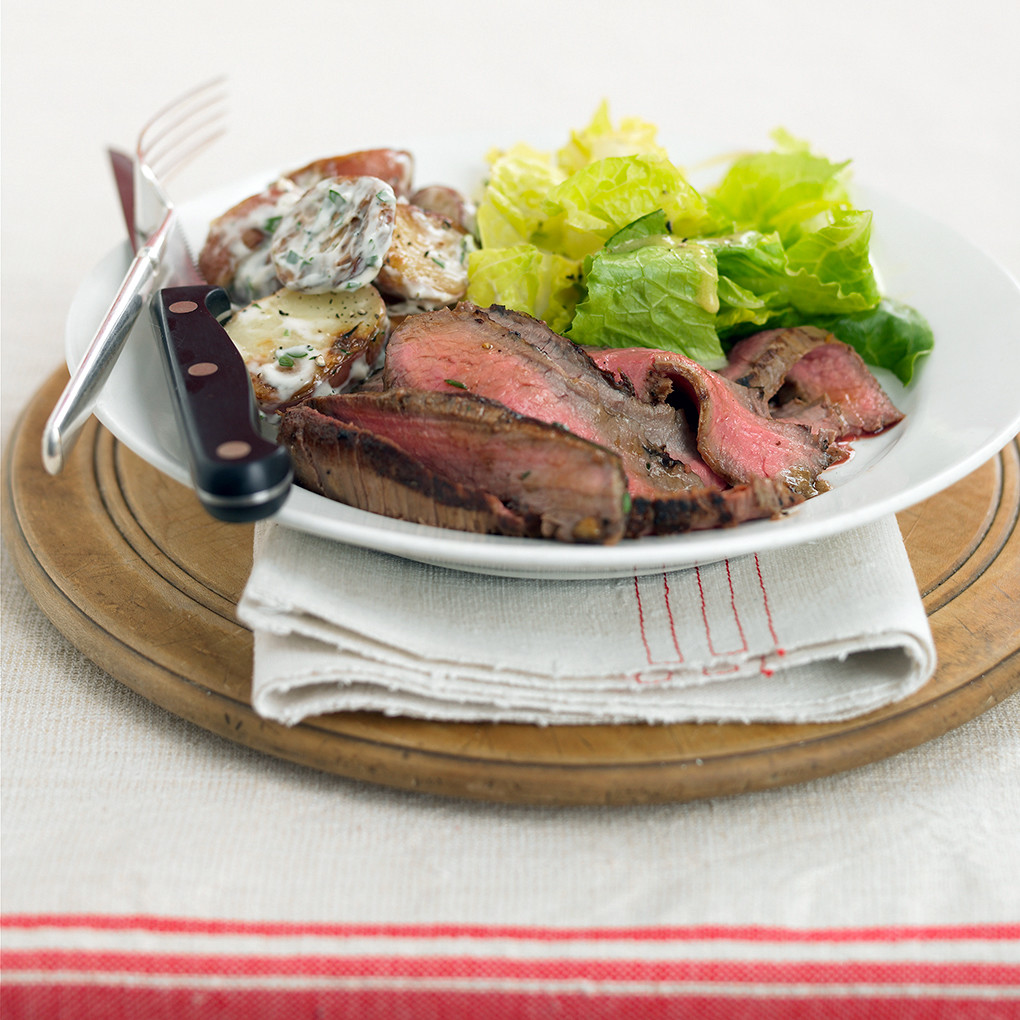 Grilled Steak with Potato Salad