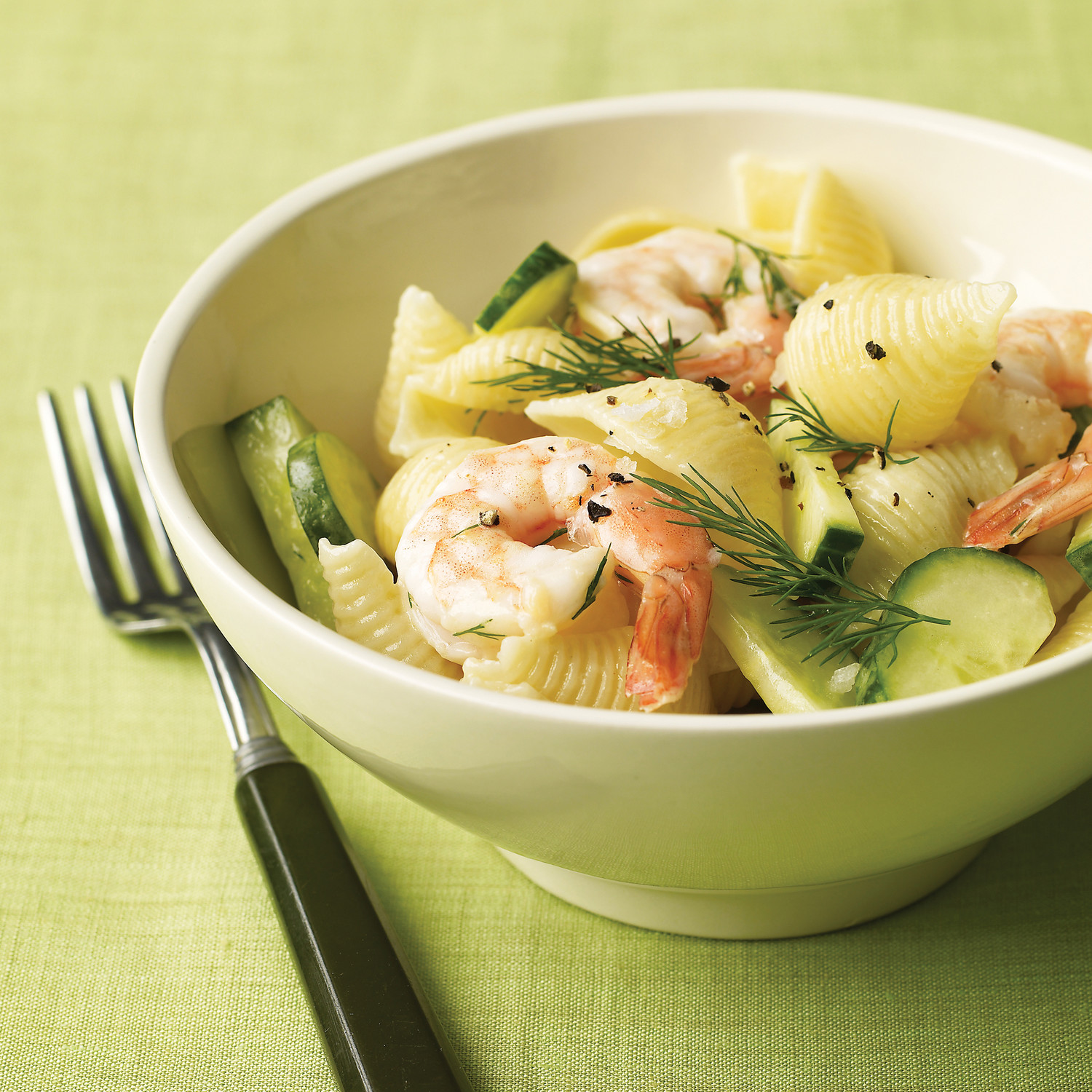 Shrimp Pasta Salad With Cucumber And Dill