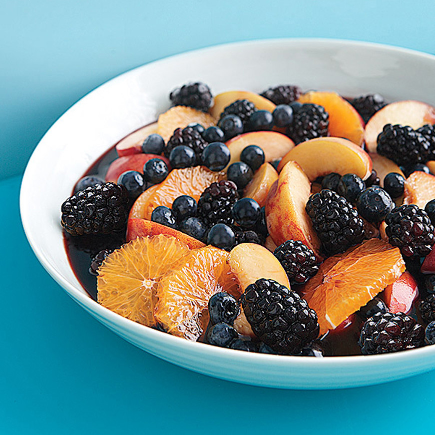 RedWineMacerated Peaches, Berries, and Oranges