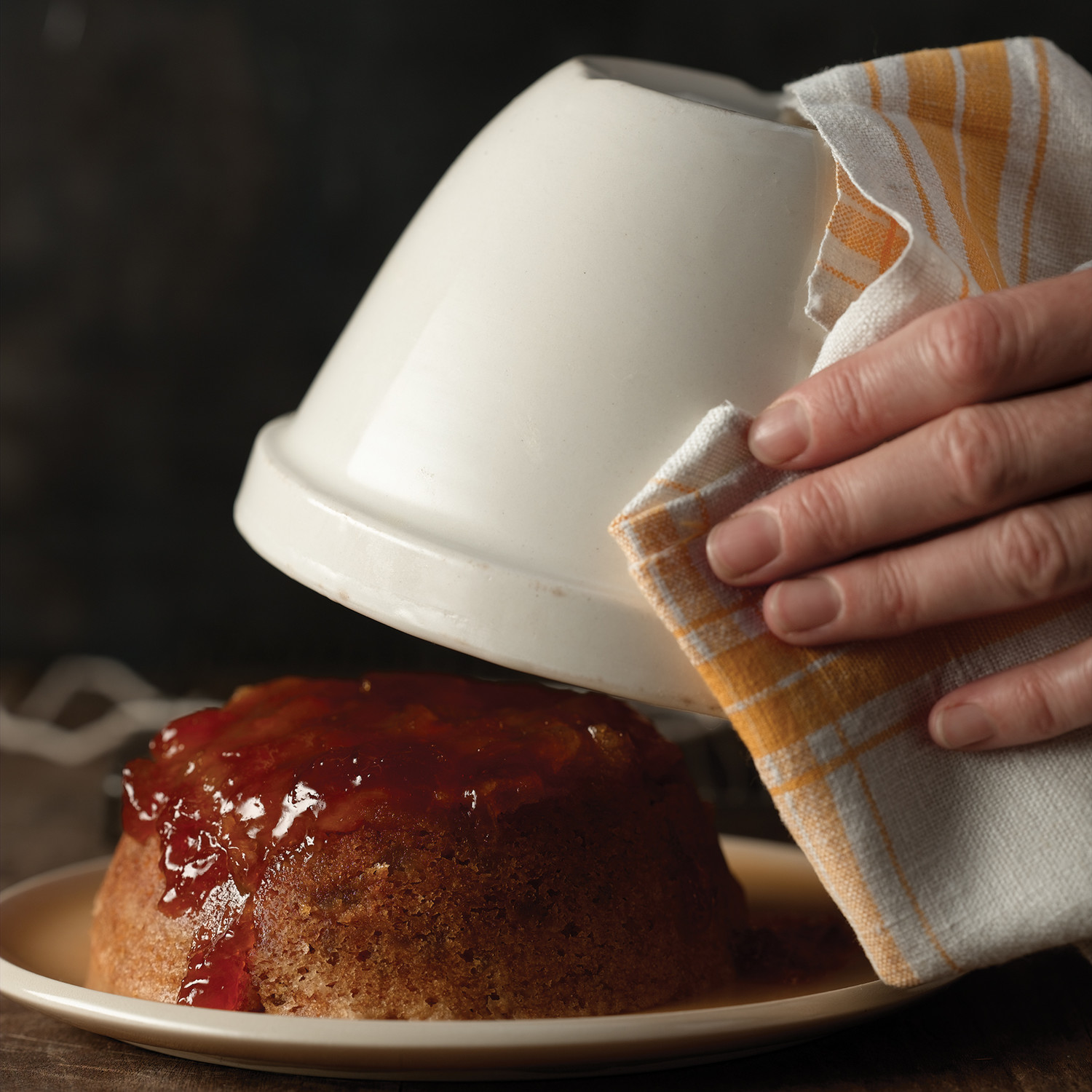 Steamed Ginger Pudding with Apricot Jam