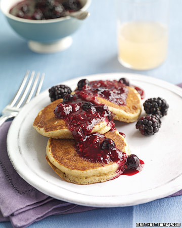 Download Whole-Wheat Pancakes with Berry Compote Recipe | Martha Stewart