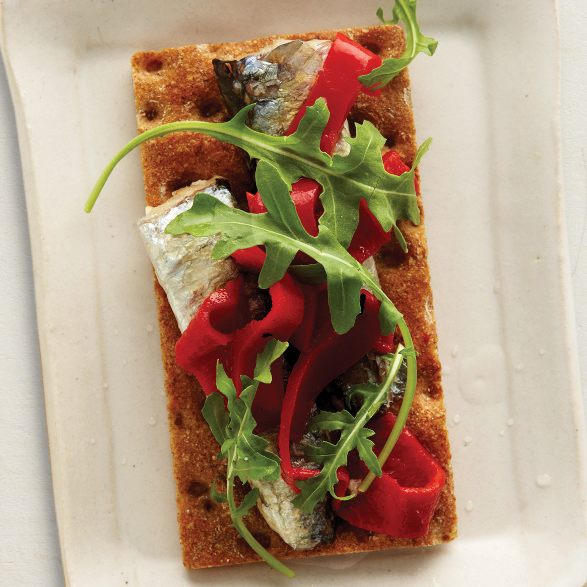 Sardine-and-Pepper-Topped Cracker