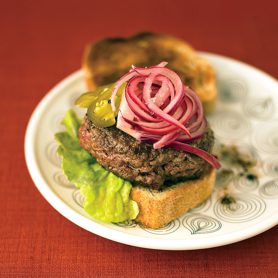 Burgers with Lime and RedOnion Relish