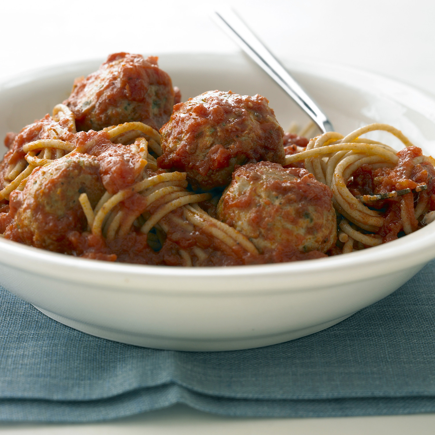 Whole-Wheat Spaghetti with Turkey Meatballs Recipe & Video | Martha Stewart