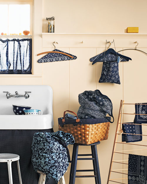 Bandanna-Lined Laundry Basket | Martha Stewart