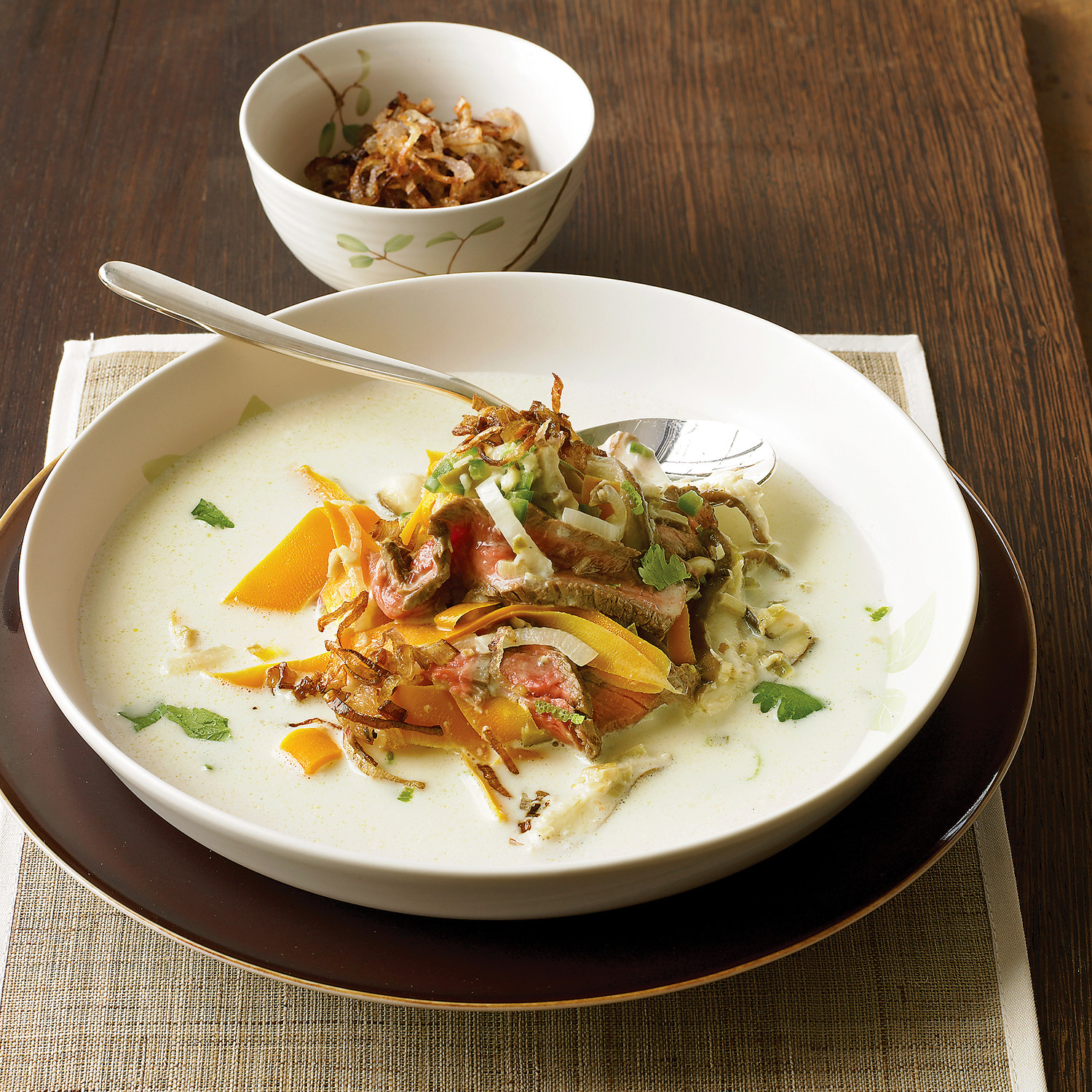 Beef and Coconut Soup with Crispy Shallots Recipe Martha Stewart