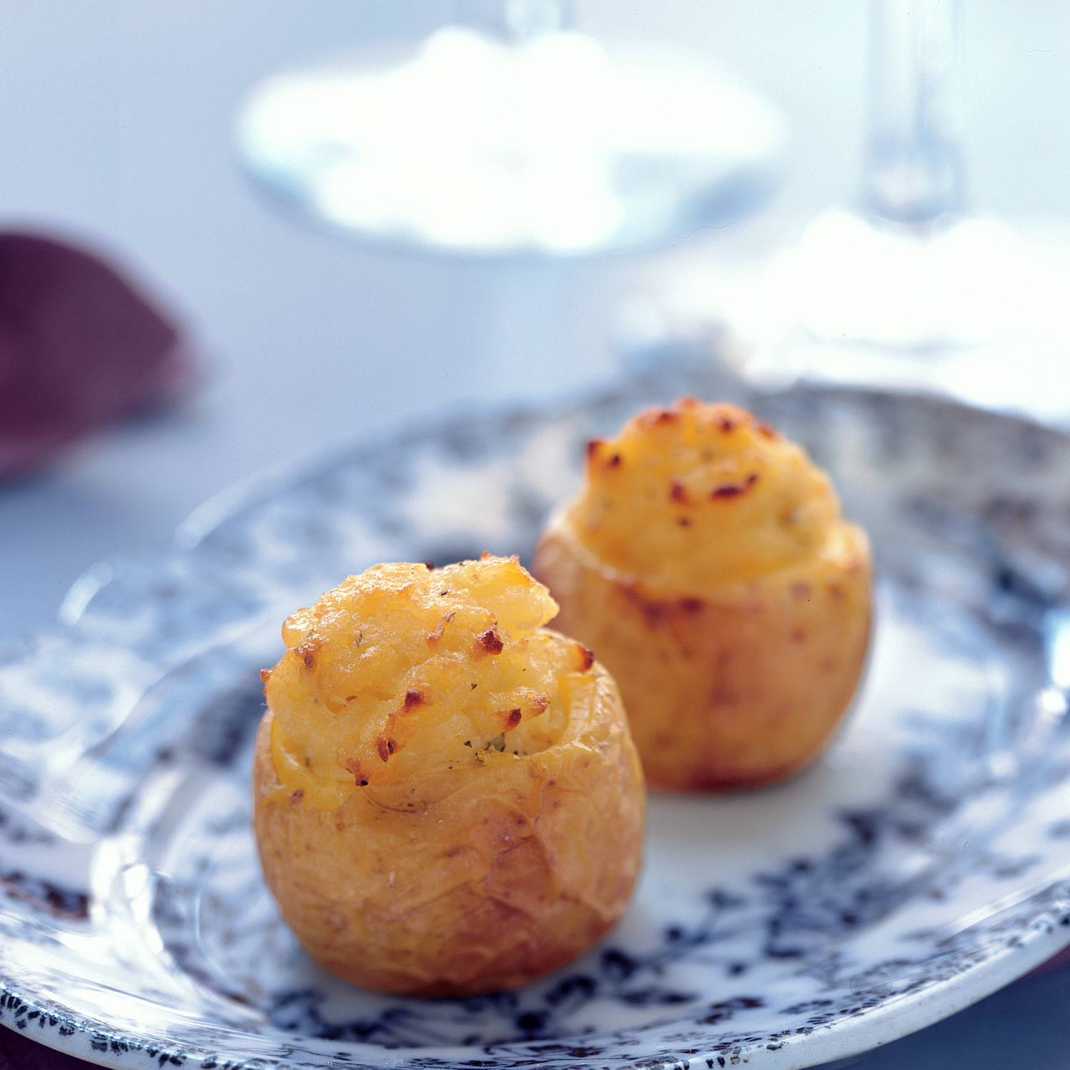 Baked Stuffed Potatoes with Roasted Garlic Recipe | Martha Stewart