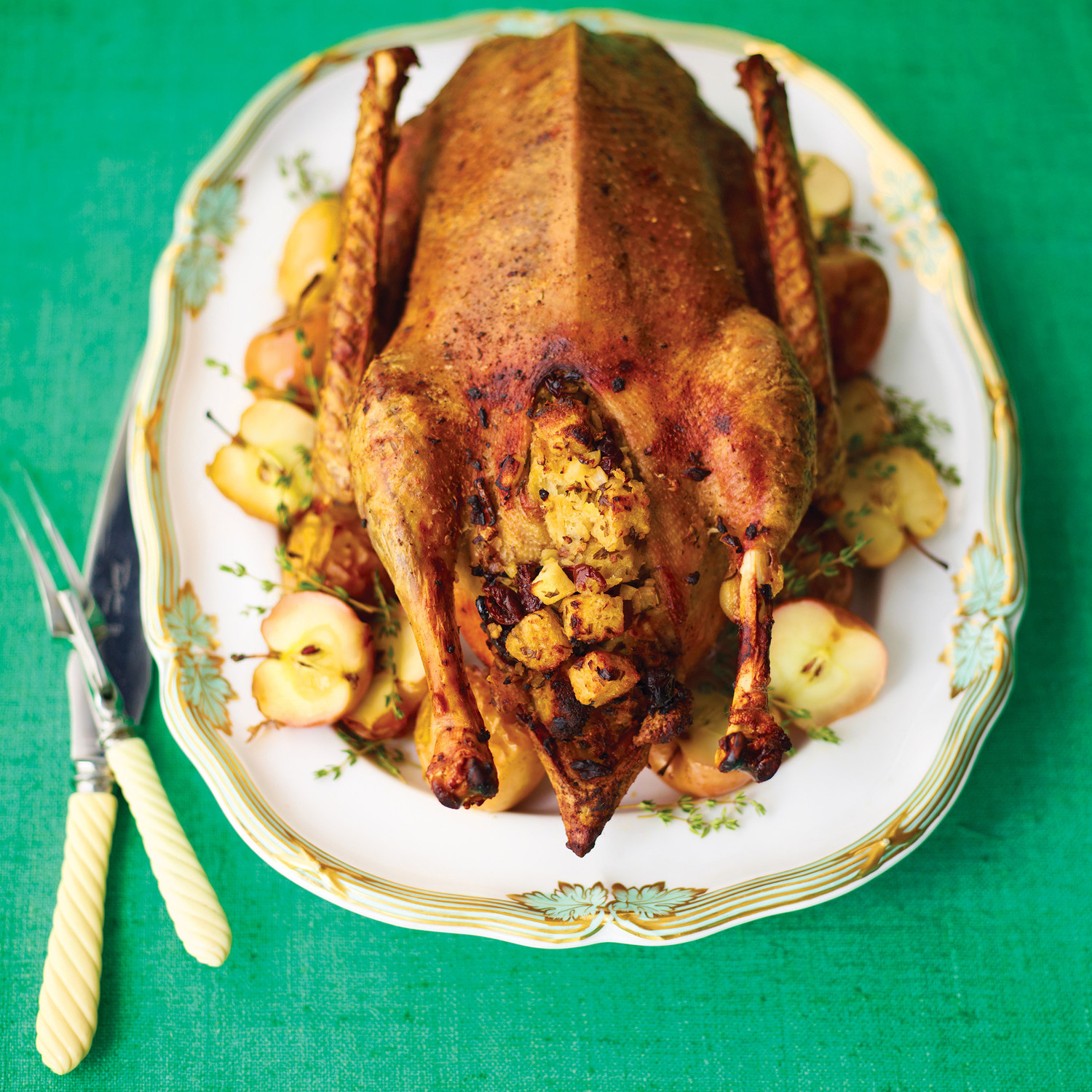 Crisp Goose with Dried CherrySourdough Stuffing
