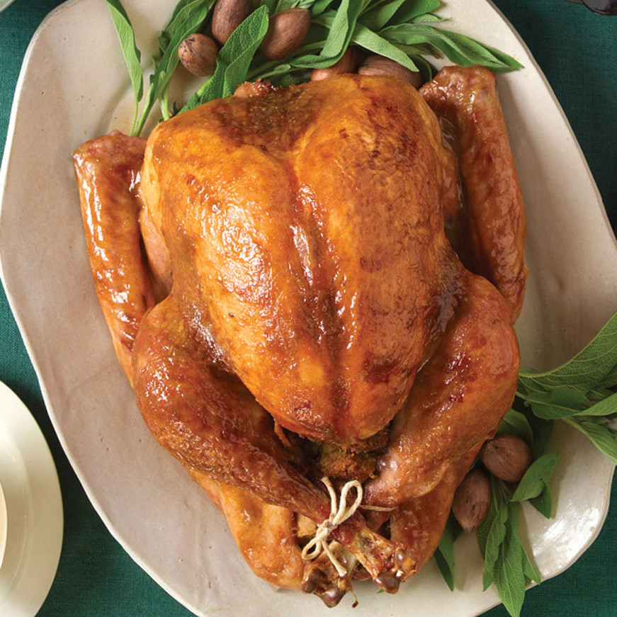 Roast Turkey with Brown Sugar and Mustard Glaze