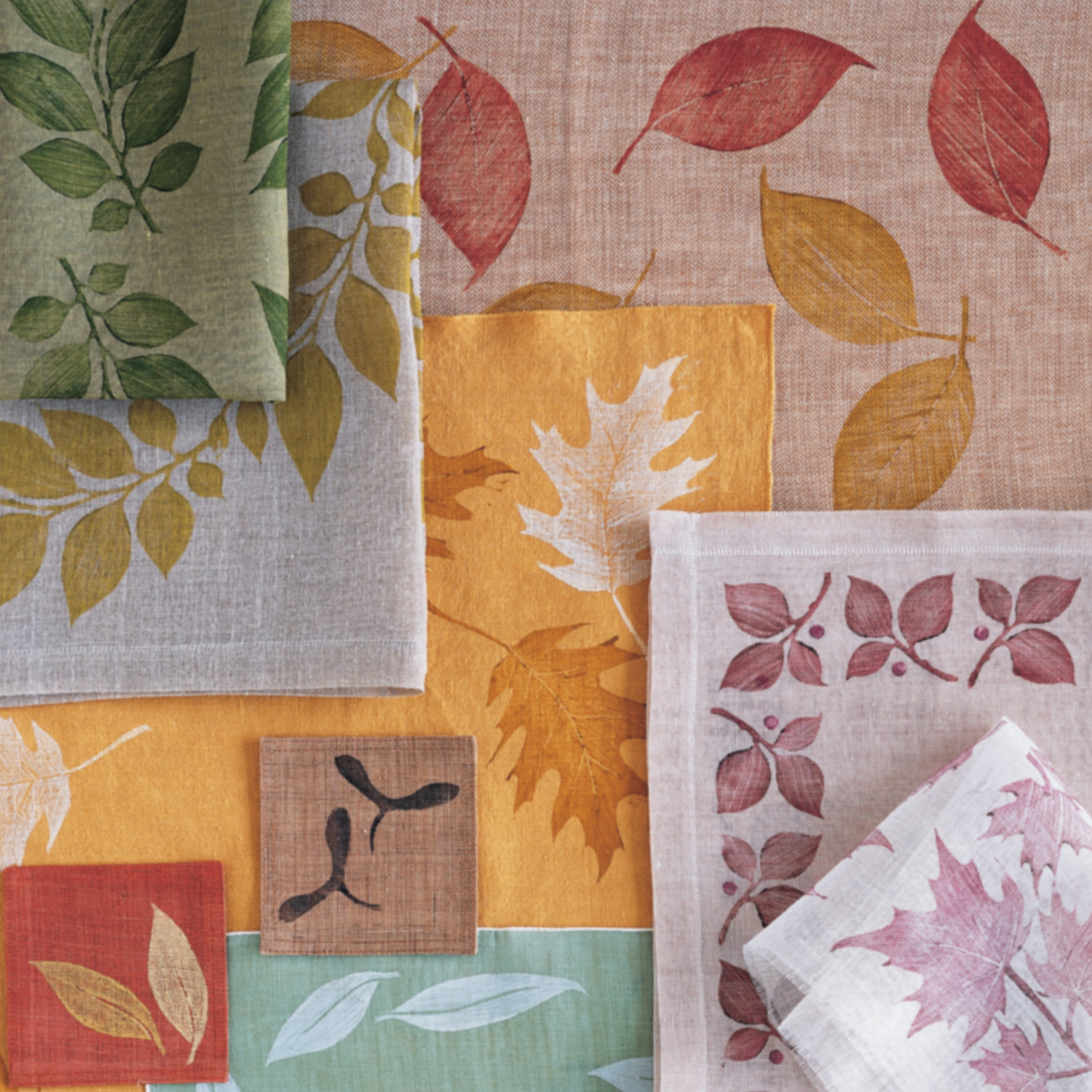 Leaf printed linens martha stewart