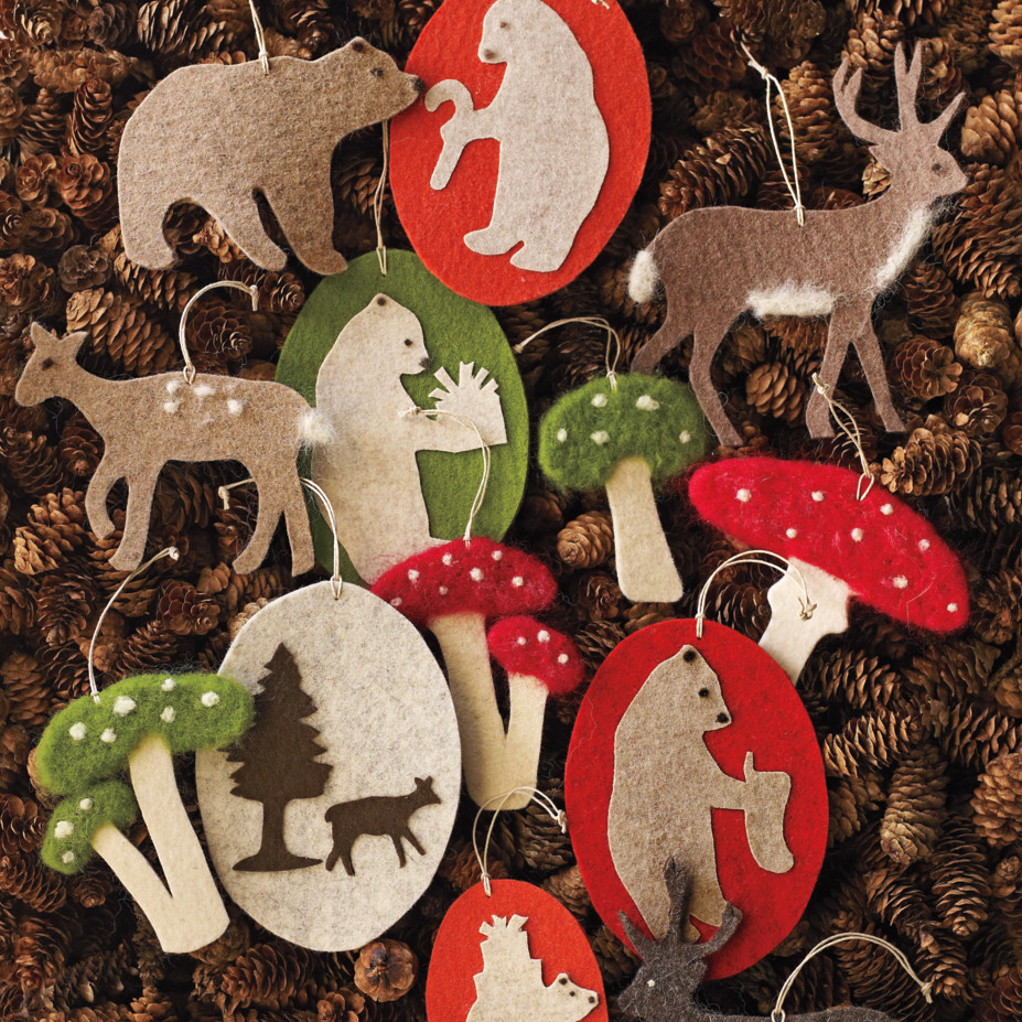 Needle-Felted Woodland Ornaments | Martha Stewart