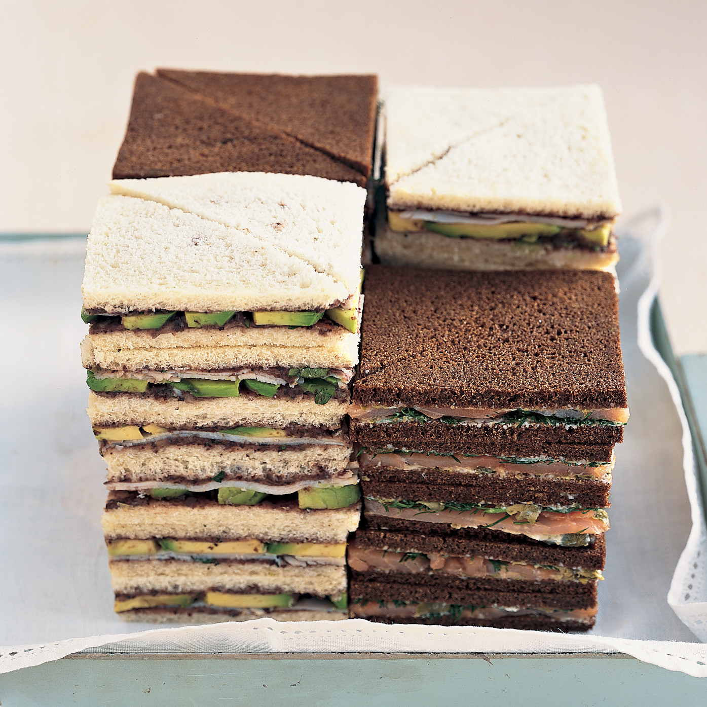 Southwest Black Bean Smoked Turkey And Avocado Tea Sandwiches