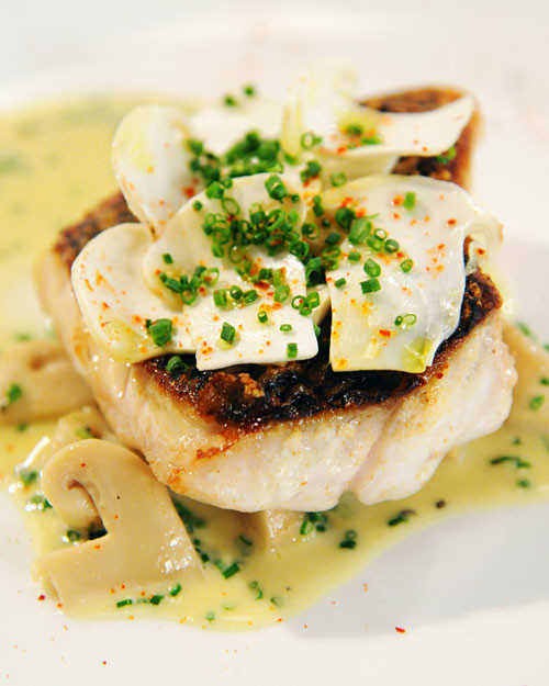 Black Sea Bass with Matsutake Mushrooms and Rosemary Recipe & Video