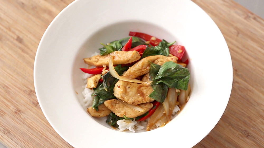 Video Chicken and Basil StirFry Martha Stewart
