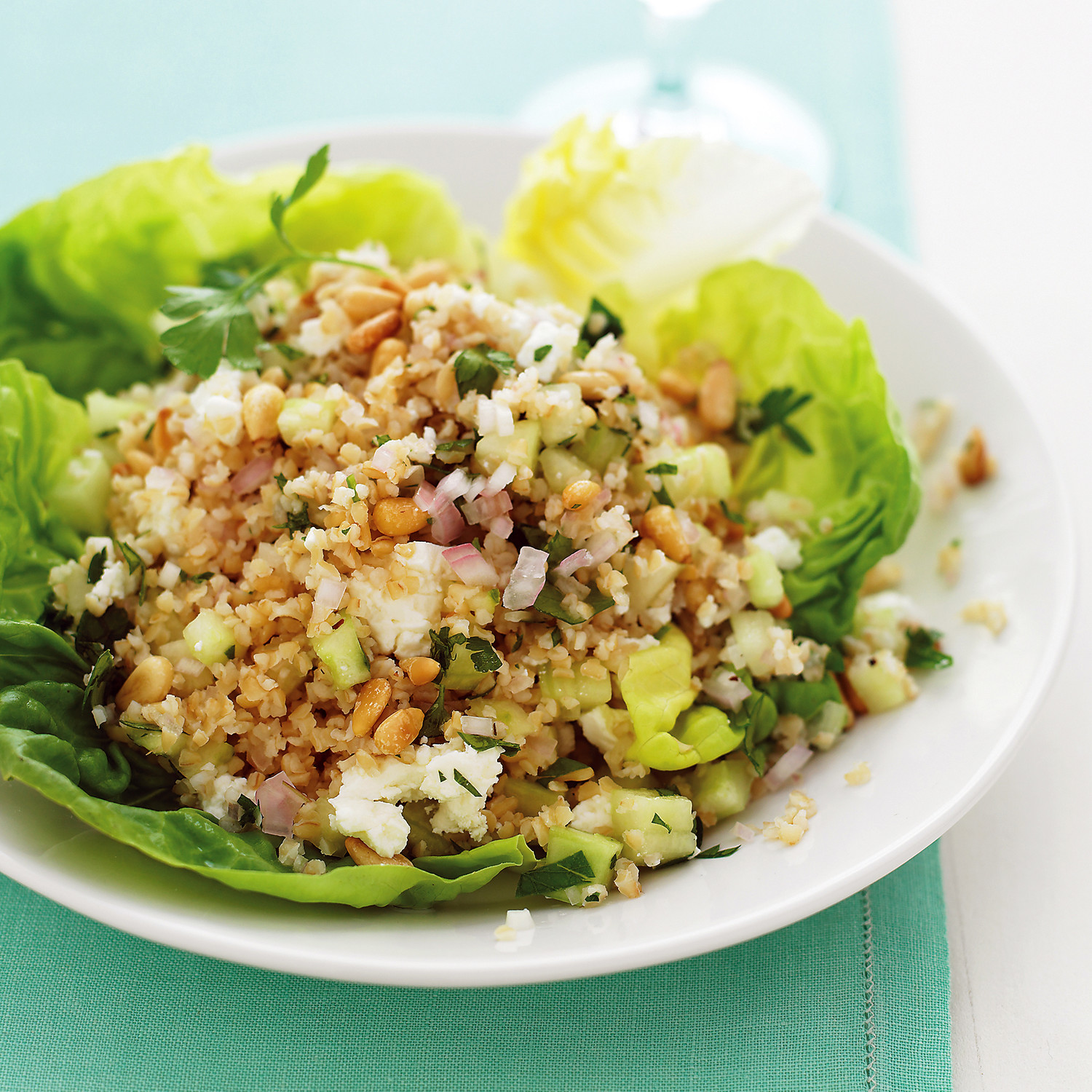 Bulgur Salad with Feta and Pine Nuts