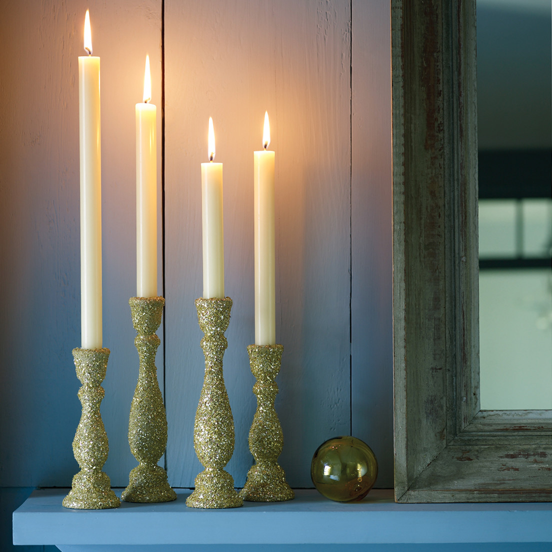 Glittered Candlesticks Martha Stewart