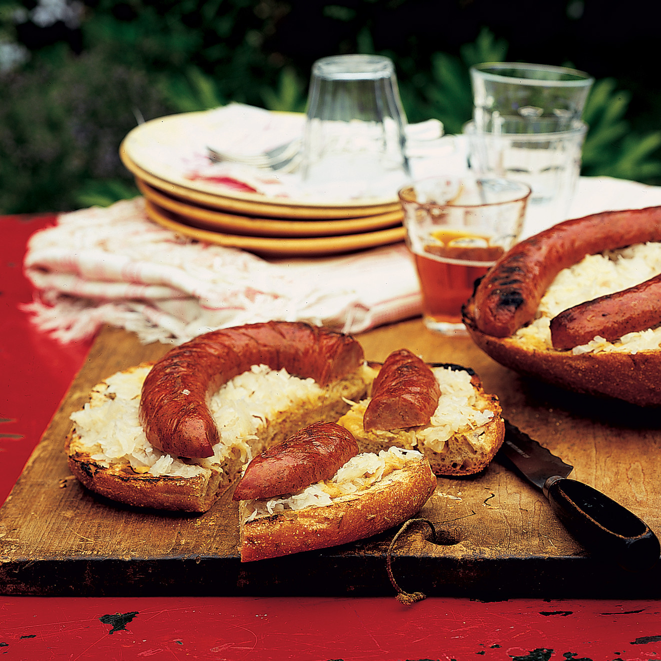 Grilled Kielbasa Ring with Sauerkraut