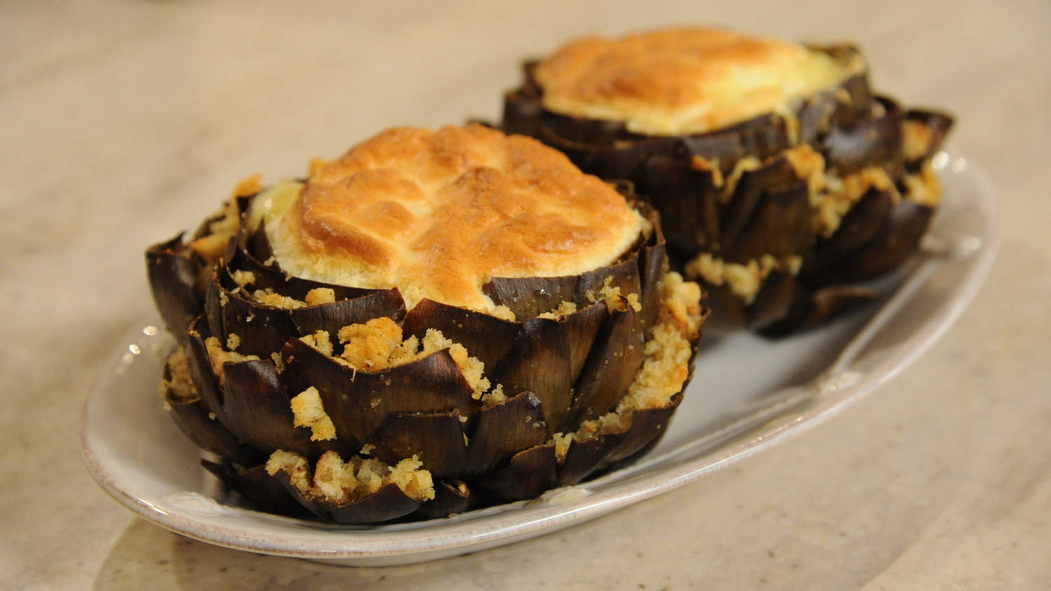 Cheese SouffleFilled Artichokes Recipe & Video Martha Stewart