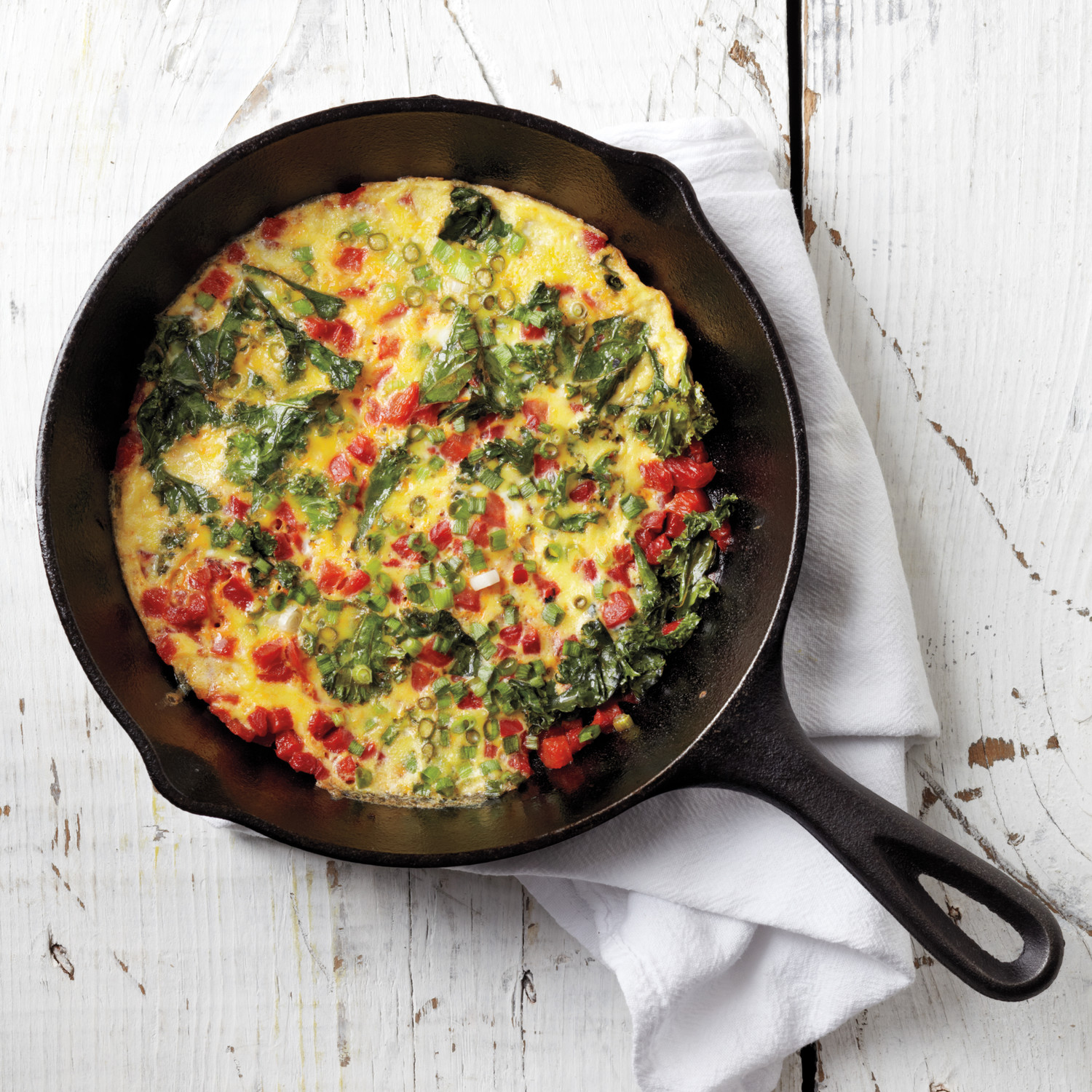 Roasted Red Pepper and Kale Frittata