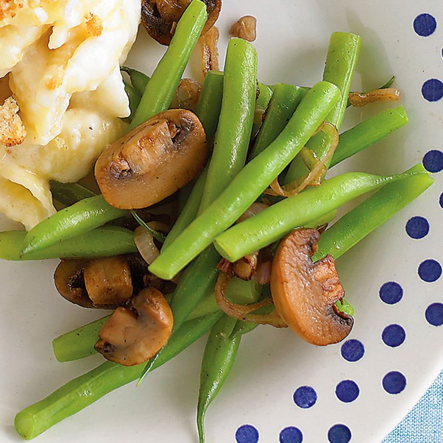 Sauteed Green Beans and Mushrooms