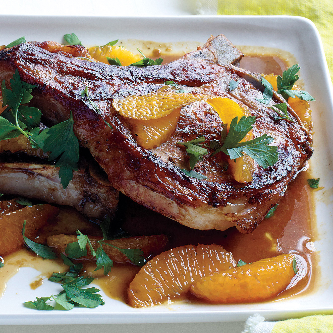 Pork Chops with Oranges and Parsley