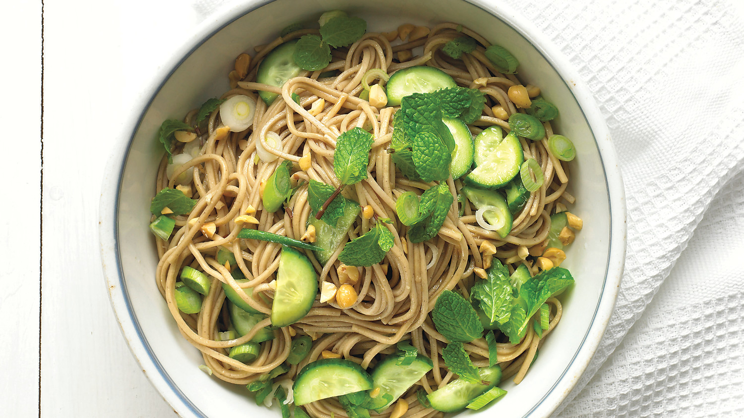 Asian Noodle Salad with Peanuts and Mint