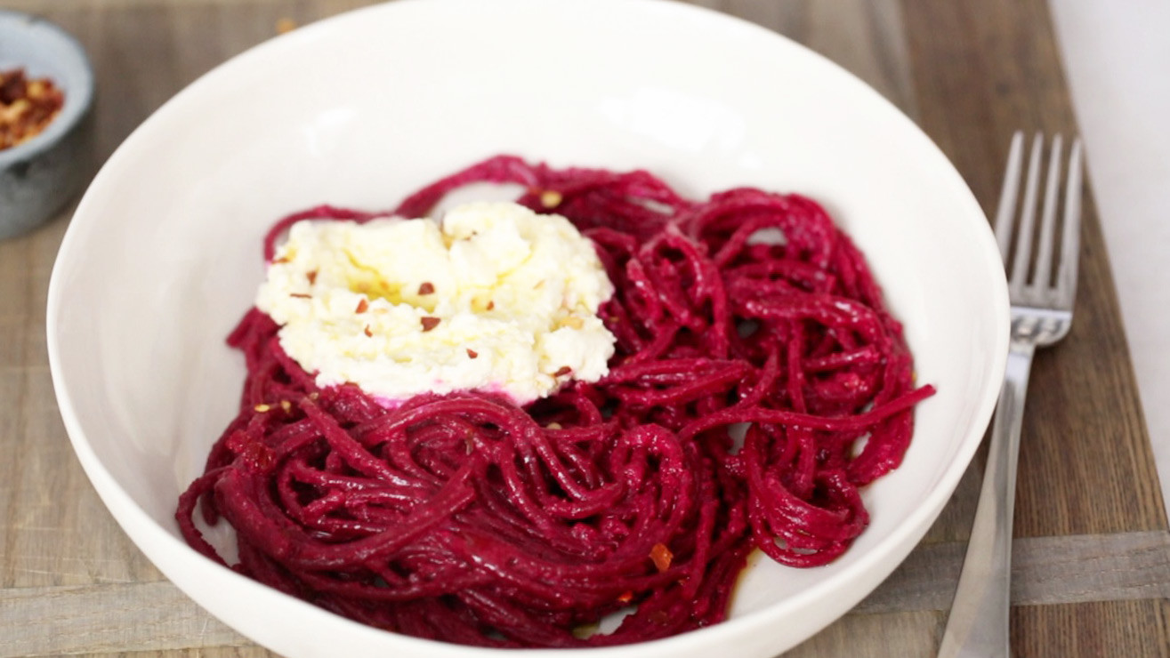 Video: Bold Beet Pasta with Ricotta | Martha Stewart
