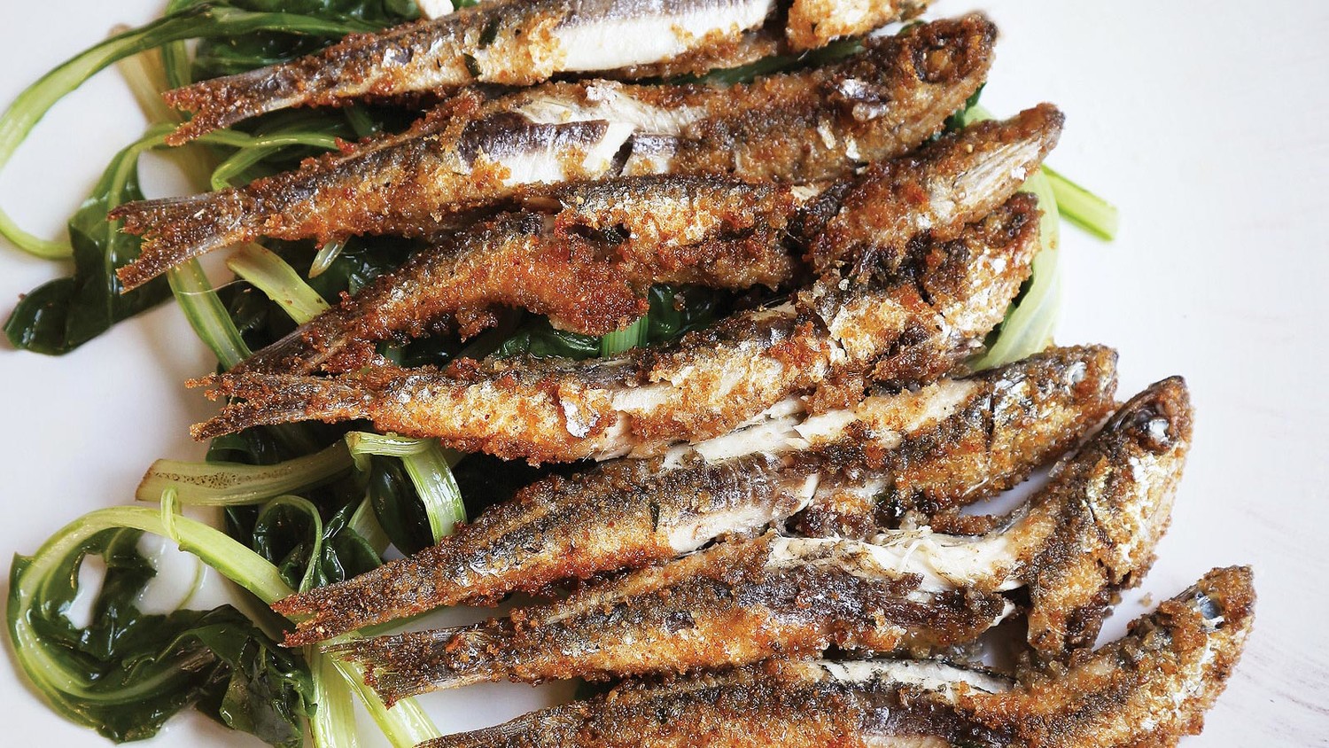 make brown colors 4 Pan Fried Anchovies