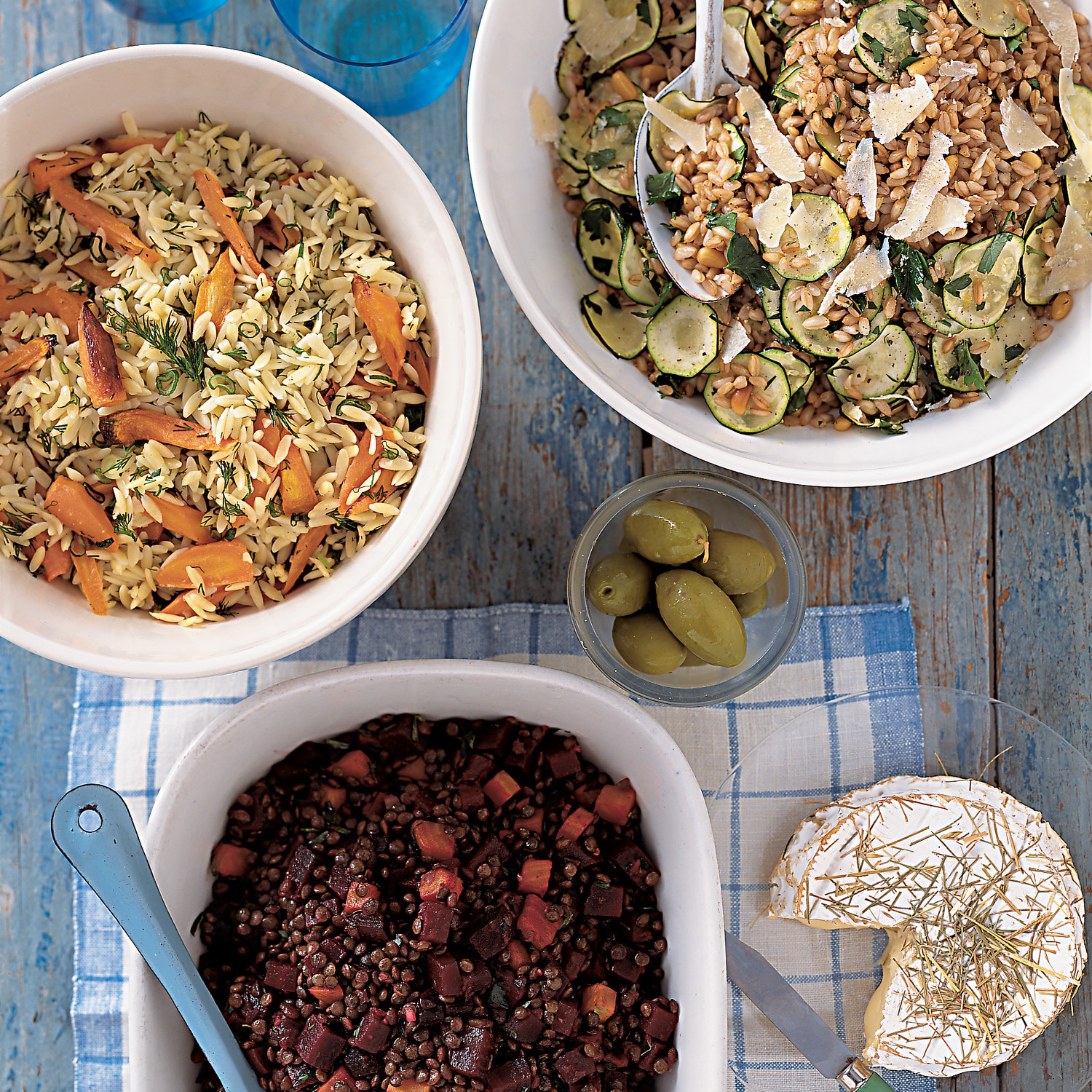 Farro Salad with Thinly Sliced Zucchini, Pine Nuts, and Lemon Zest
