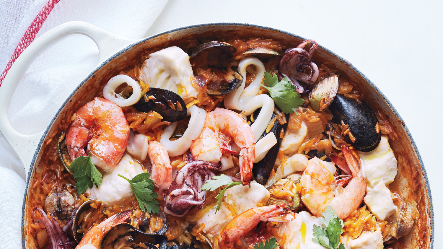 One-Pot Seafood Orzo Risotto