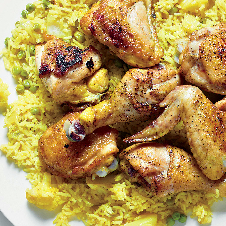 Spiced Yellow Rice with Chicken and Vegetables