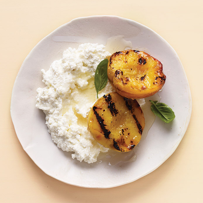 Farmer Cheese with Grilled Peaches Recipe