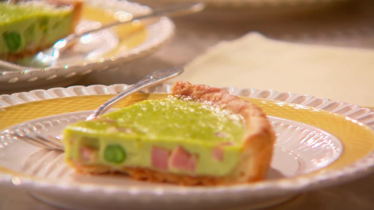Video Pea and Ham Quiche Martha Stewart