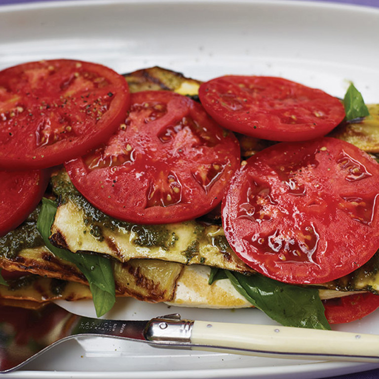 Grilled Vegetable and Tofu "Lasagna" with Pesto