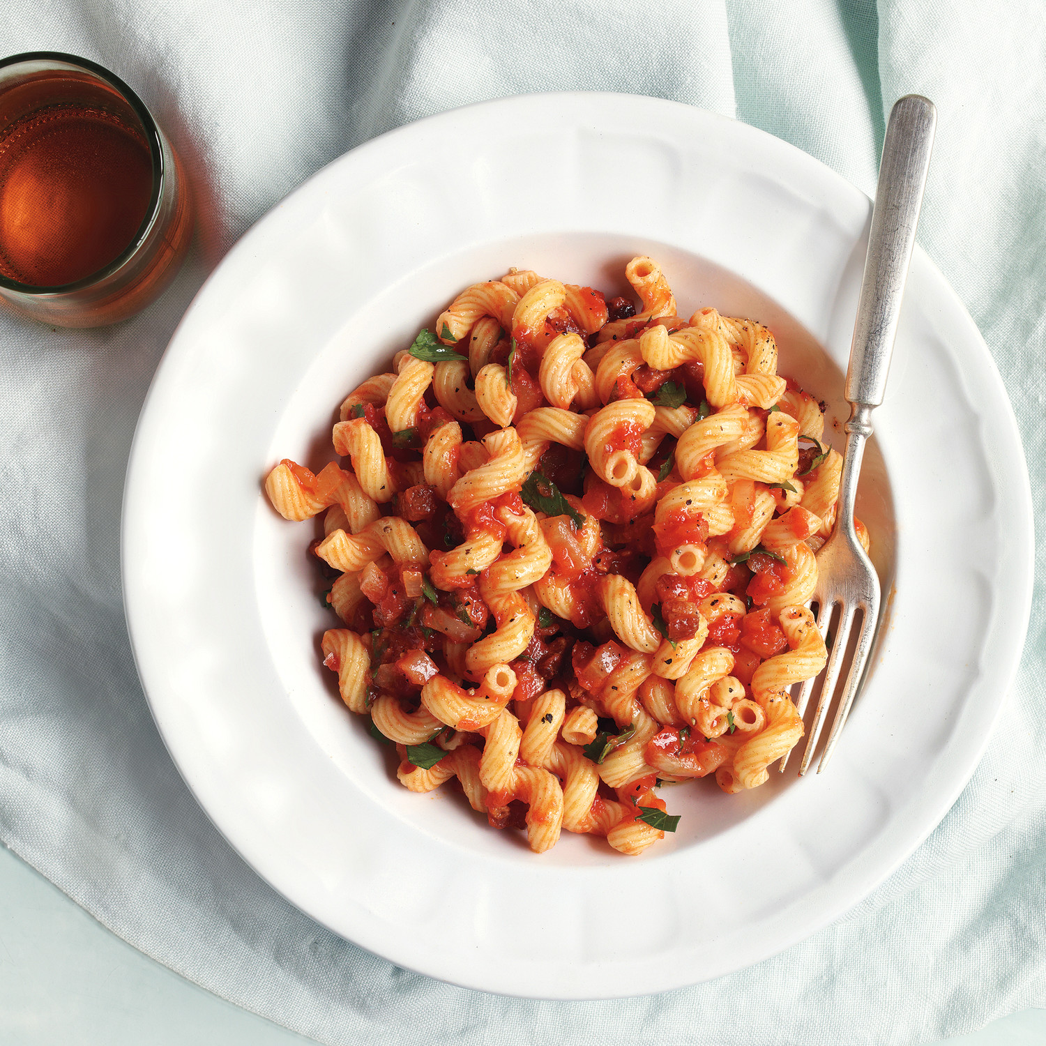 Pasta and Bacon in Smoky Tomato Sauce