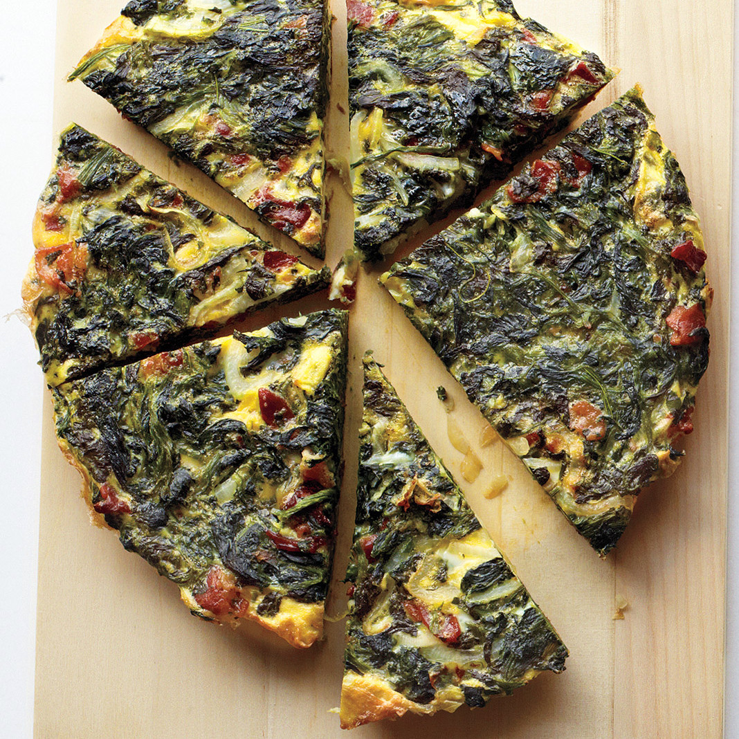 Spinach, Onion, and Bacon Frittata