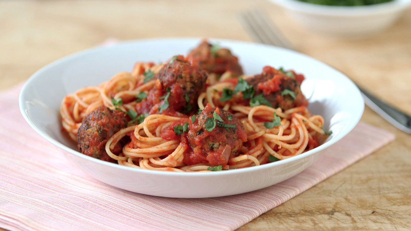 Video Sriracha Marinara with Meatballs Martha Stewart