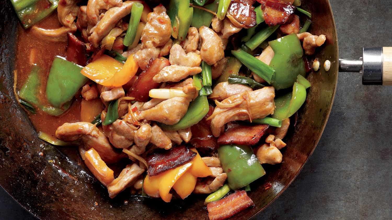 Spicy Turkey Thighs and Bacon Stir-Fry