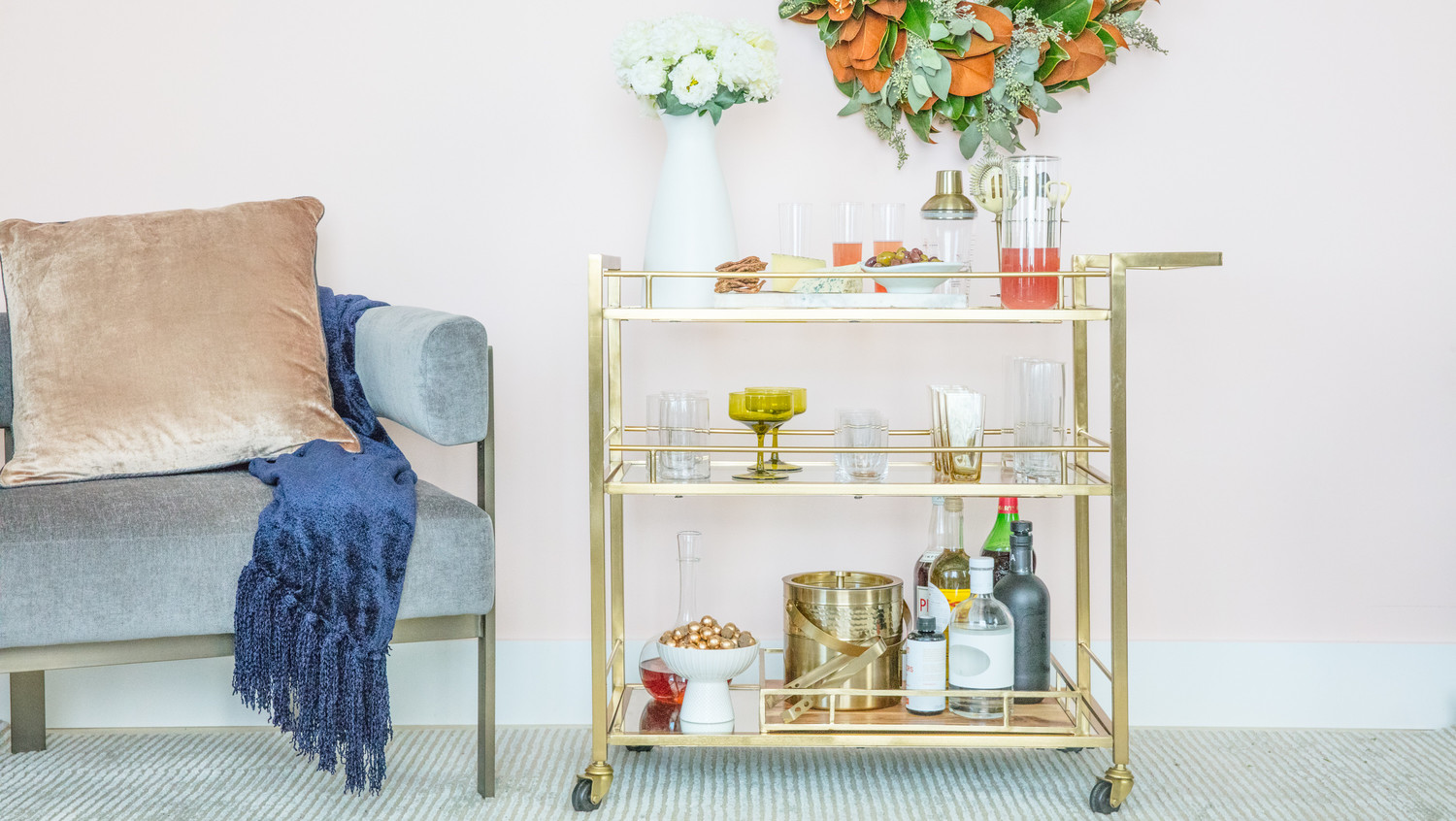 How To Set Up The Perfect Holiday Bar Cart Martha Bar Cart